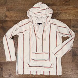 Women’s Distressed Striped Beach Hooded Pullover